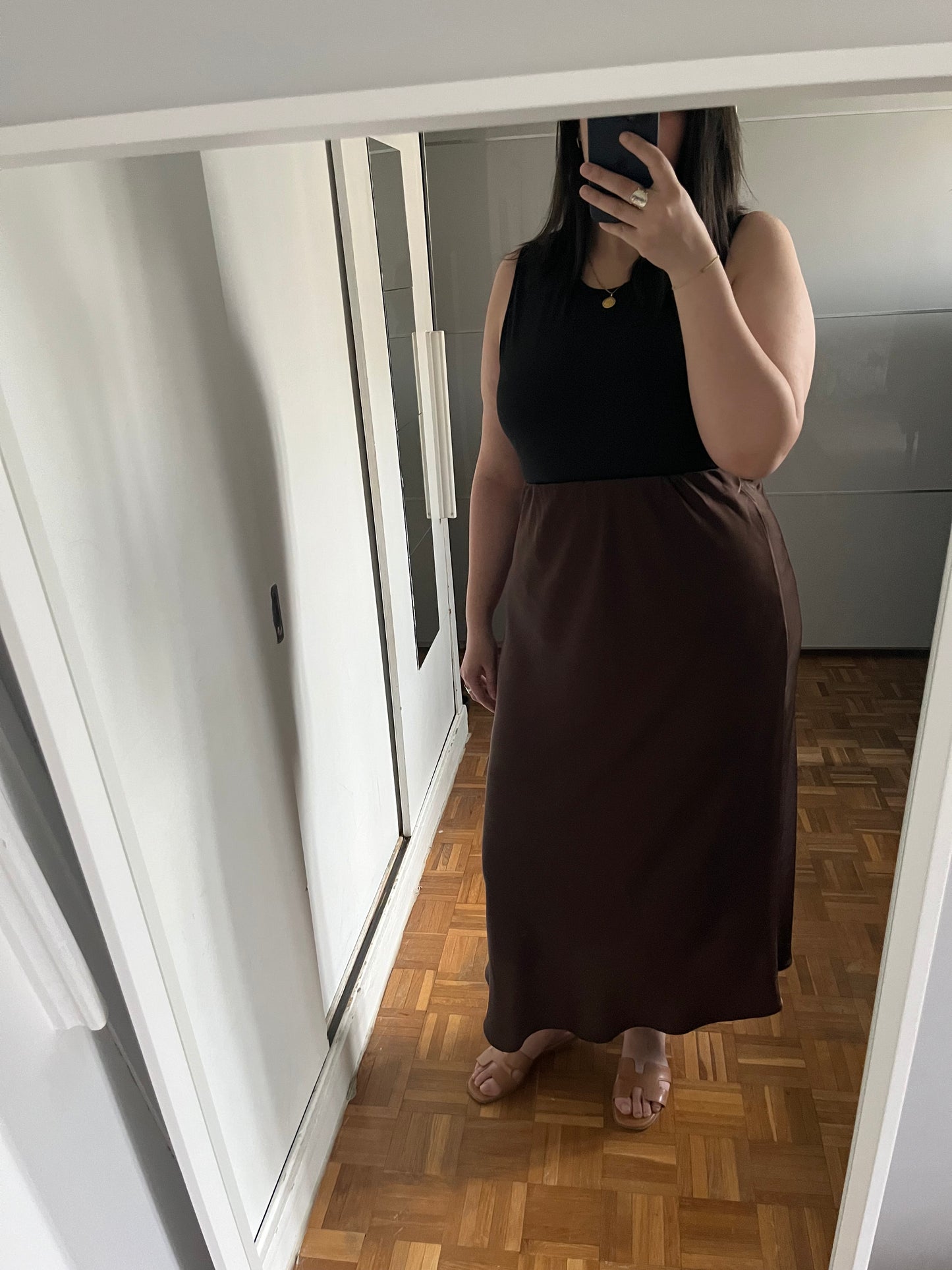 Jupe en Satin Chocolat