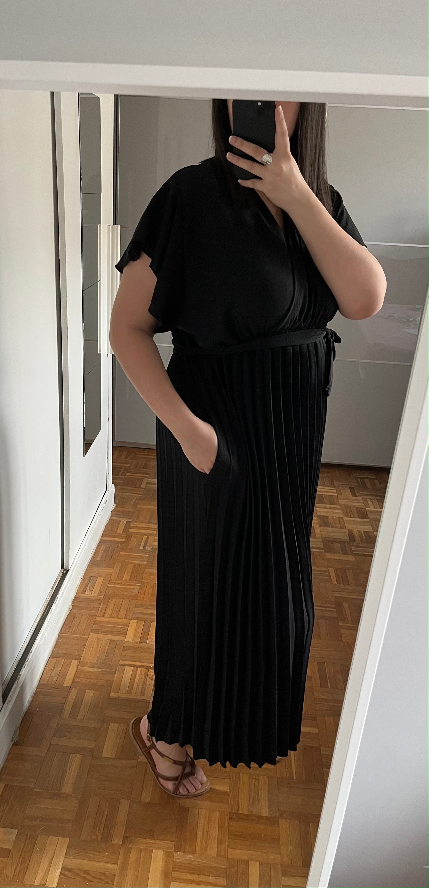 Robe Plissée Noir