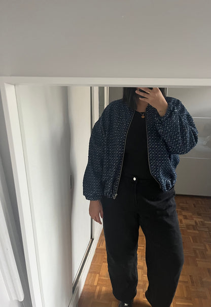 Bombers Bleu Marine Strass