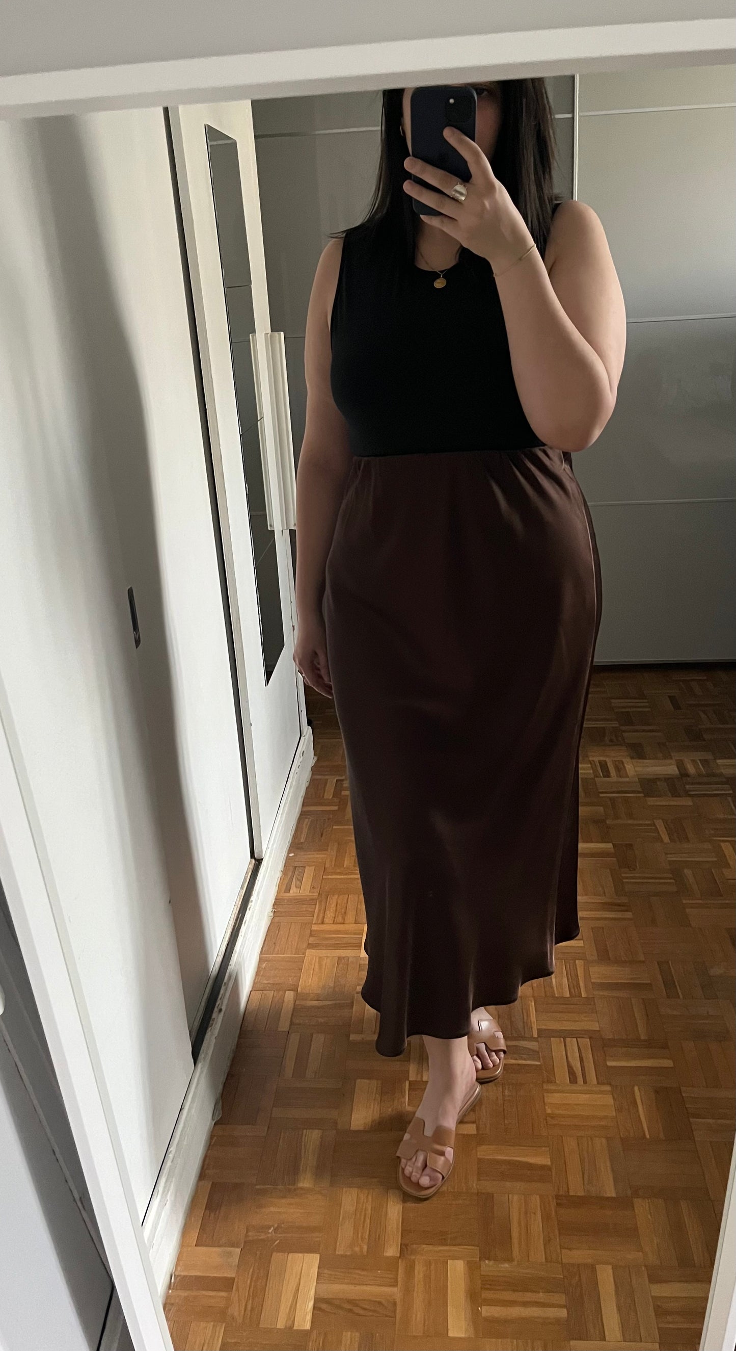 Jupe en Satin Chocolat
