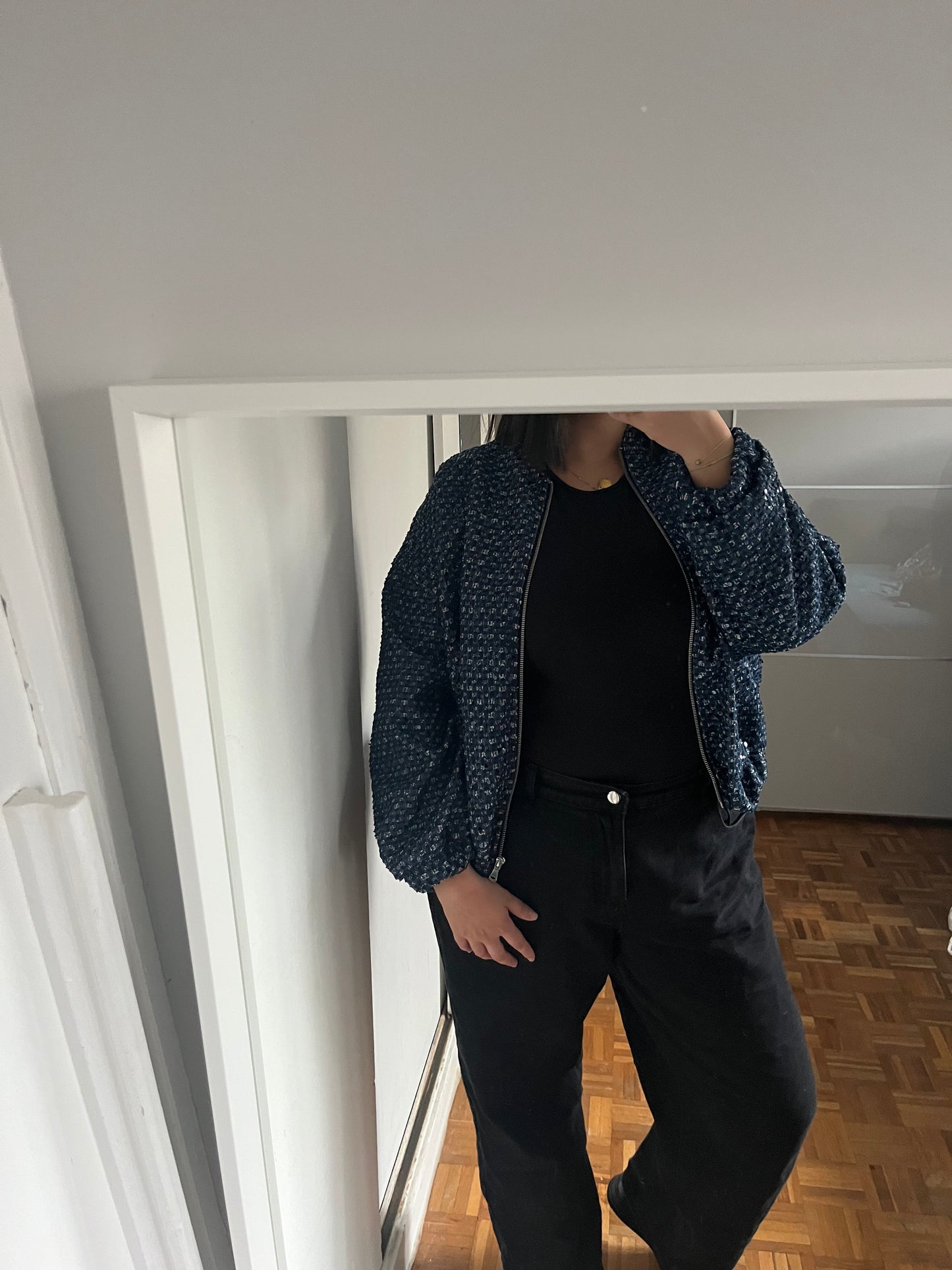 Bombers Bleu Marine Strass