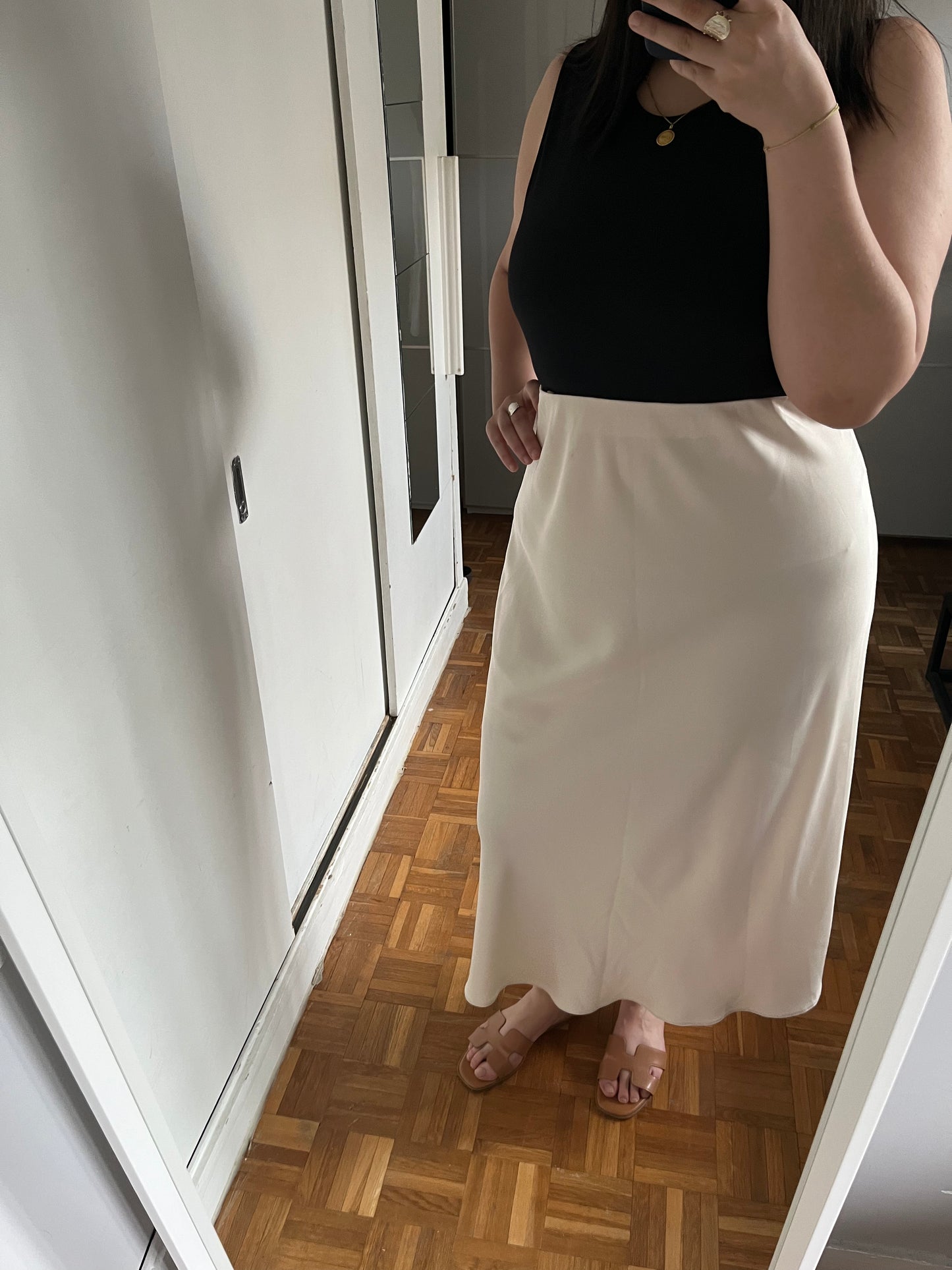 Jupe en Satin Beige