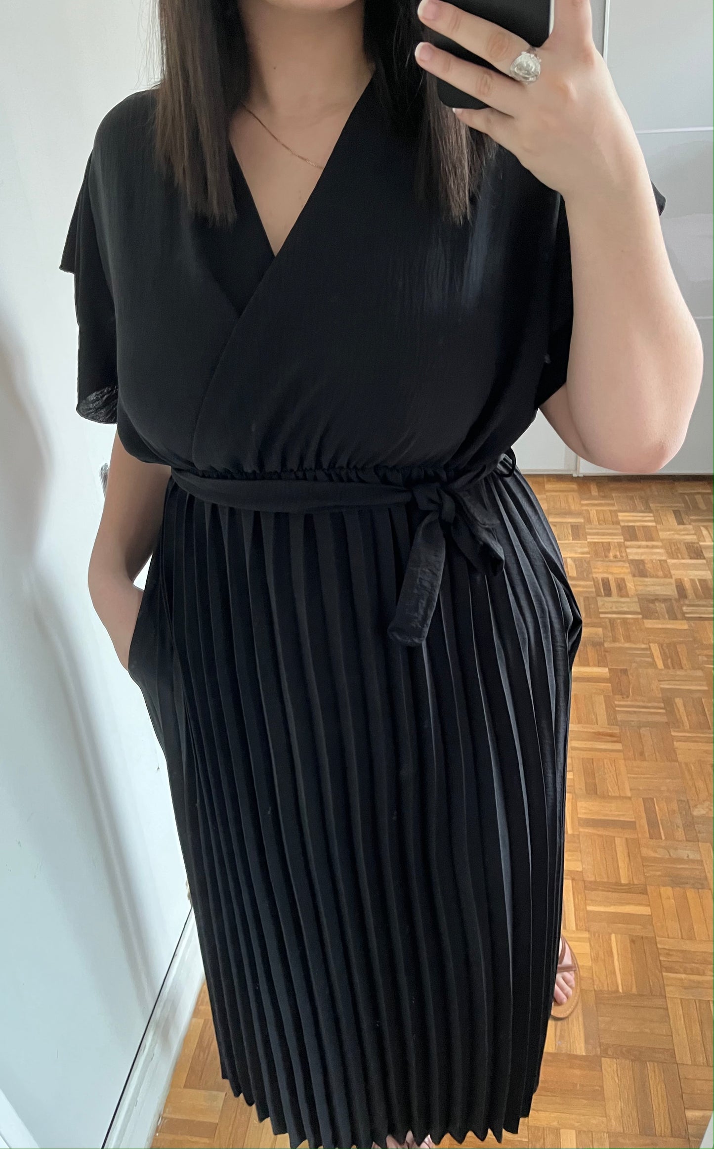 Robe Plissée Noir